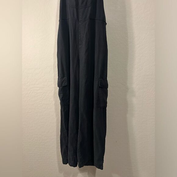 RISEN wide leg cargo overalls in‎ black Size Large - Picture 3 of 11
